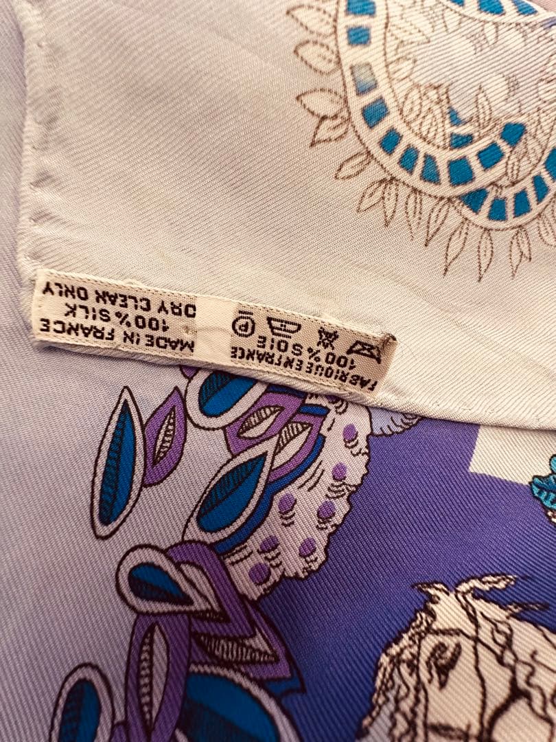 8101HERMESカレ90LEPARADISDU ROY王の楽園シルクスカーフ