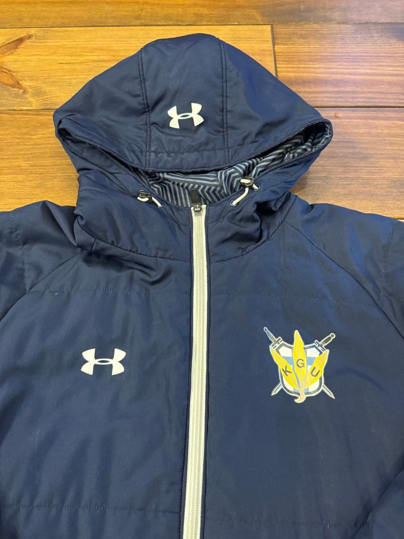 非売品 アンダーアーマー ダウンジャケットXL 関東学院大学 ラグビー 紺