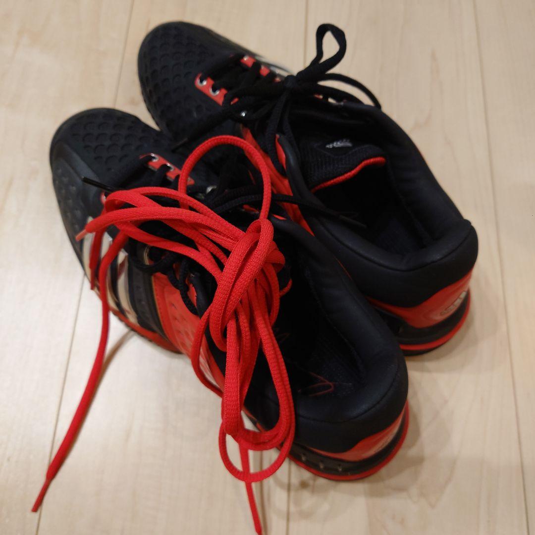 【ほぼ未使用】adidas テニスシューズ 黒/赤　27.5　バリケード6 AC