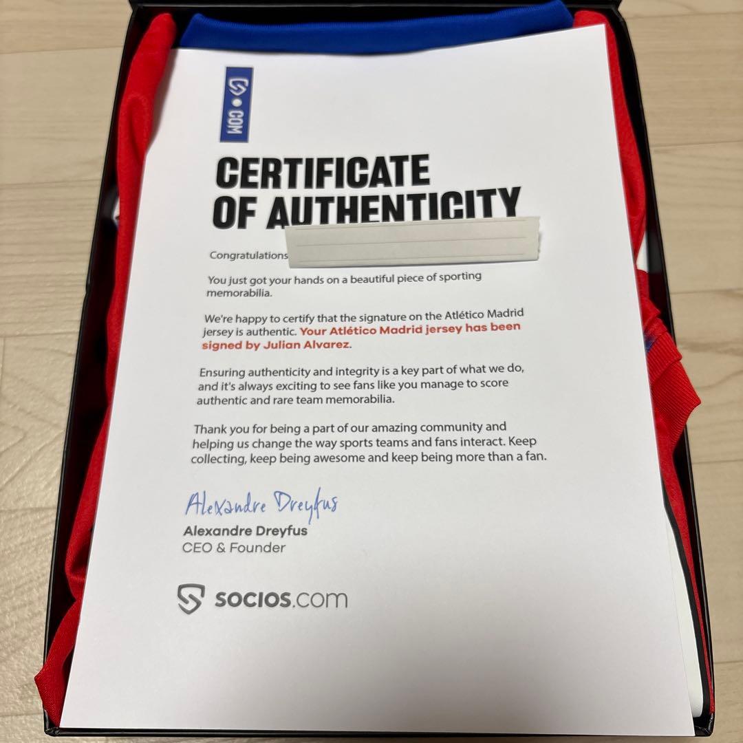 アトレティコ・マドリード J.ALVAREZ サイン入りユニフォーム アルバレス