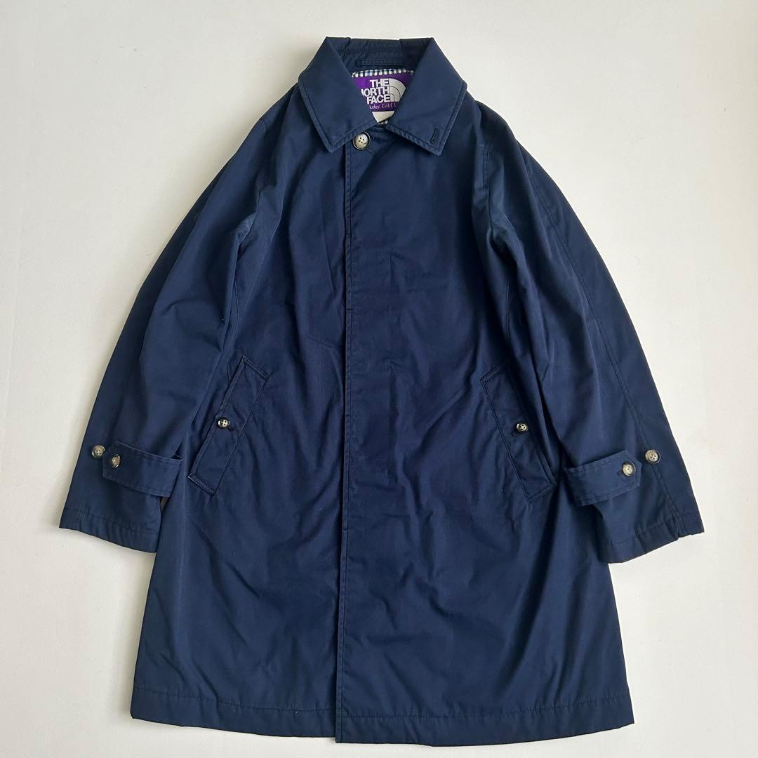 ザノースフェイス パープルレーベル ステンカラーコート 紺 ネイビー