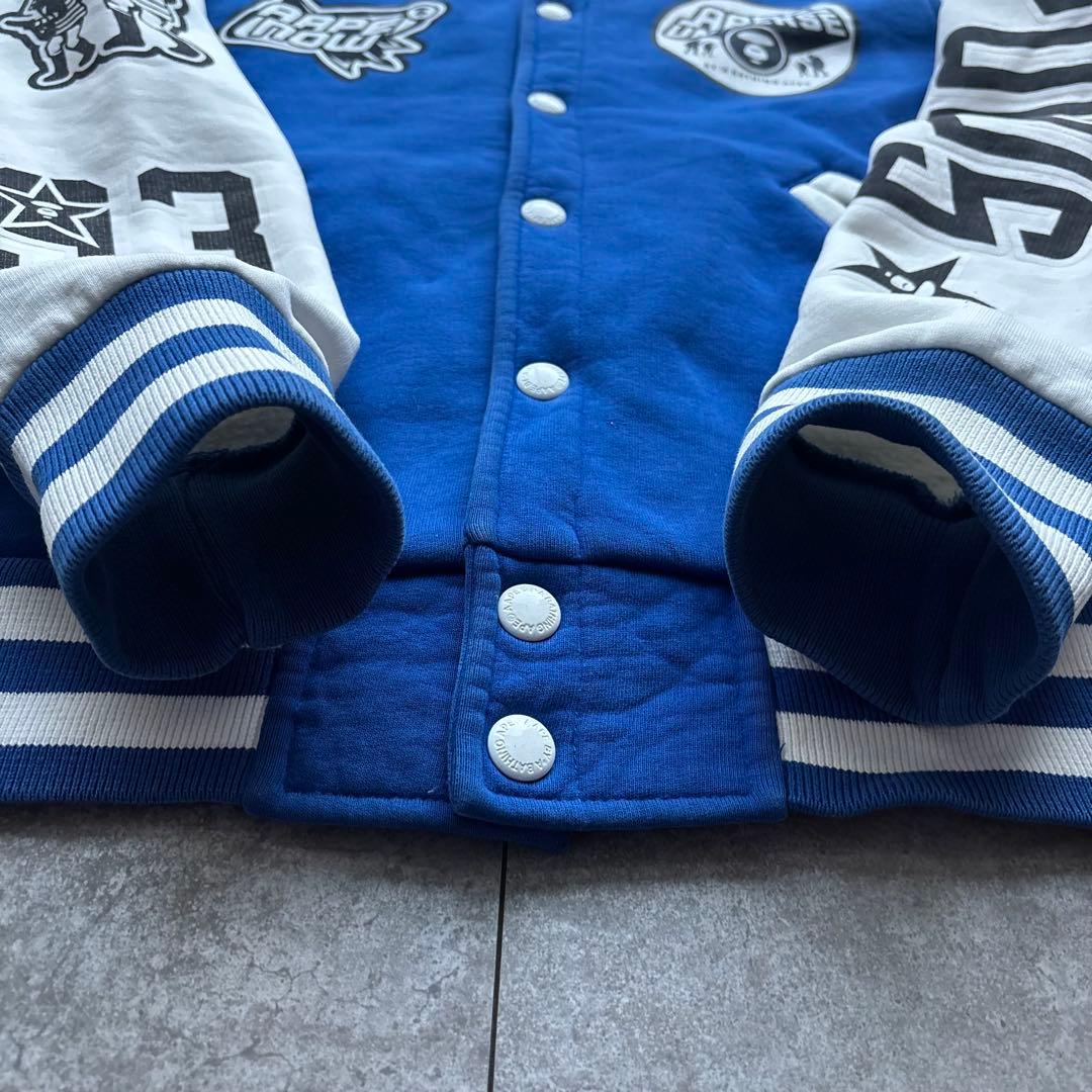 希少】A BATHING APE スタジャン スウェット ブルー M 裏起毛