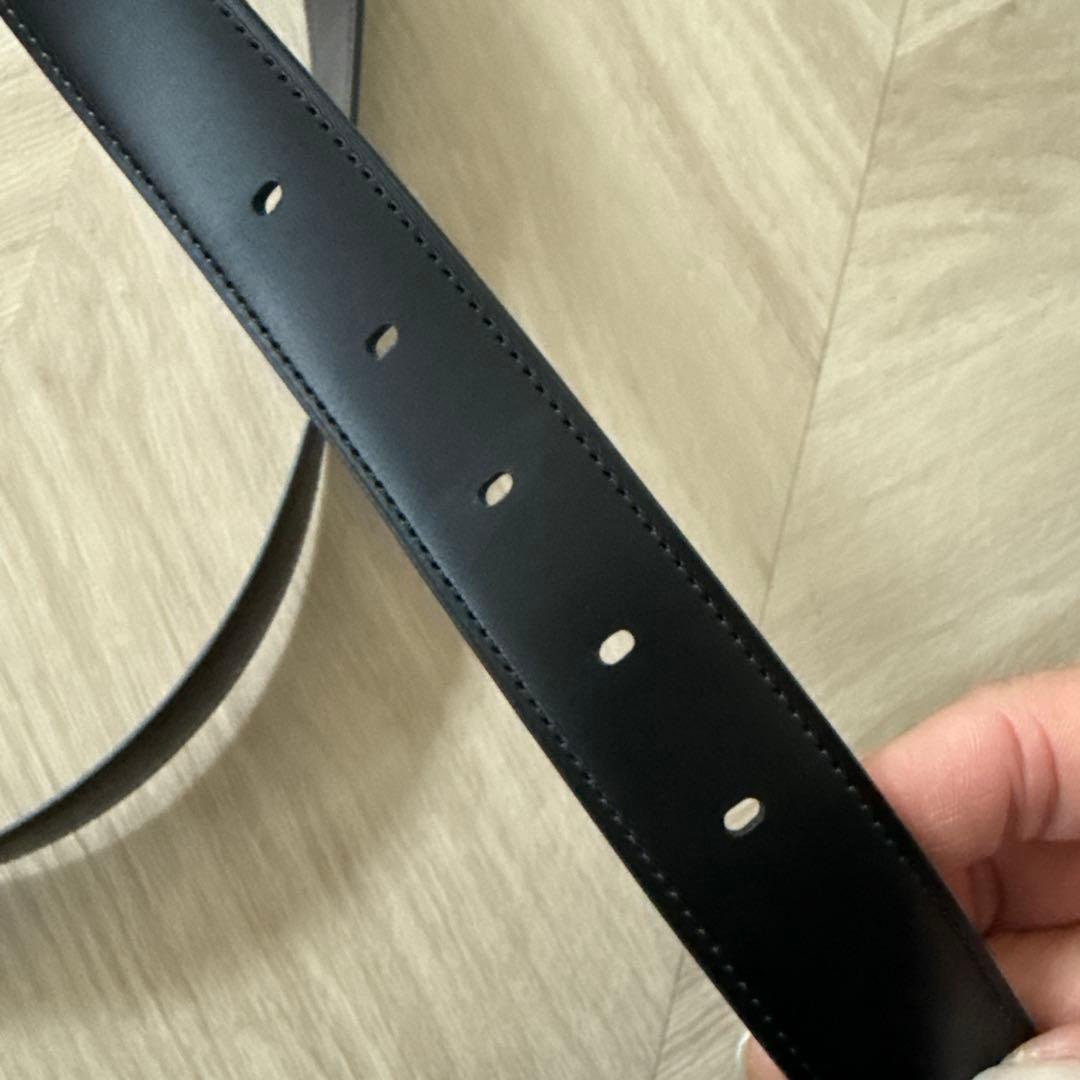 Cartier 黒レザー ゴールドバックル ベルト