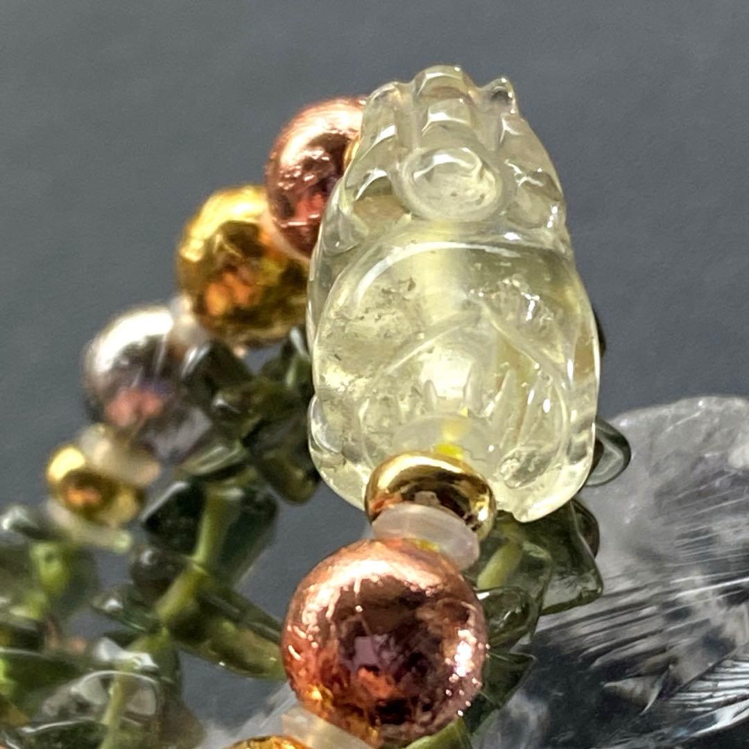 【鑑別書付】希少❣️リビアングラス貔貅&メテオライト&モルダバイトブレスレット