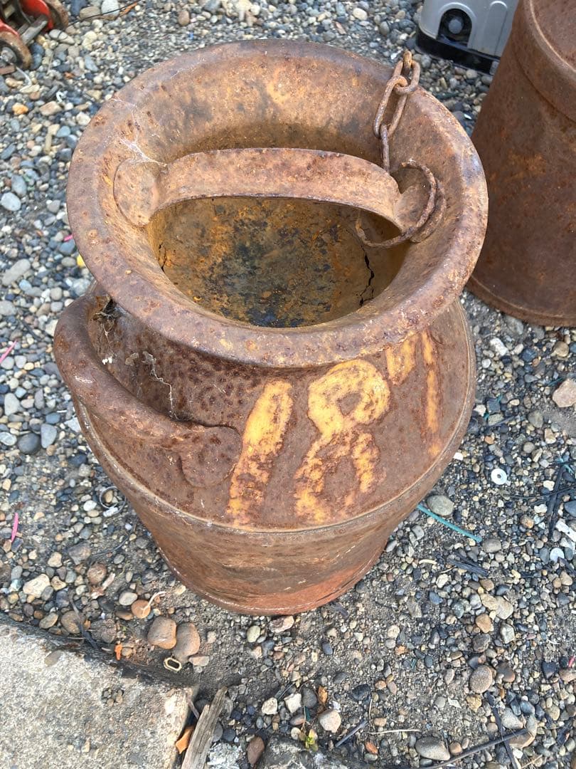 h*o様 アンティーク、コレクションミルク缶牛乳缶 蓋付き レトロ