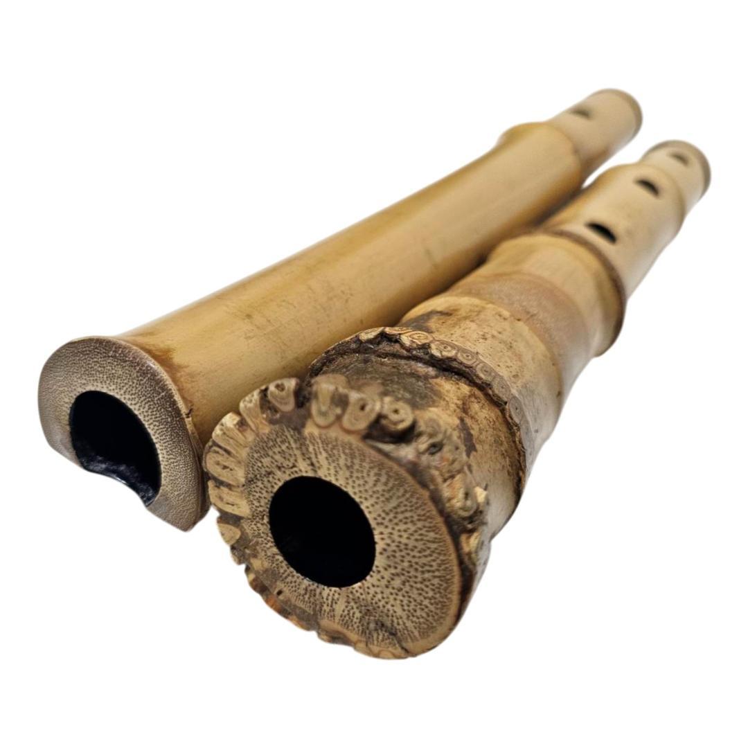 希少 尺八 琴古流 竹治 2尺1寸 5孔 銘あり 1印 根竹 二分割 和楽器 竹