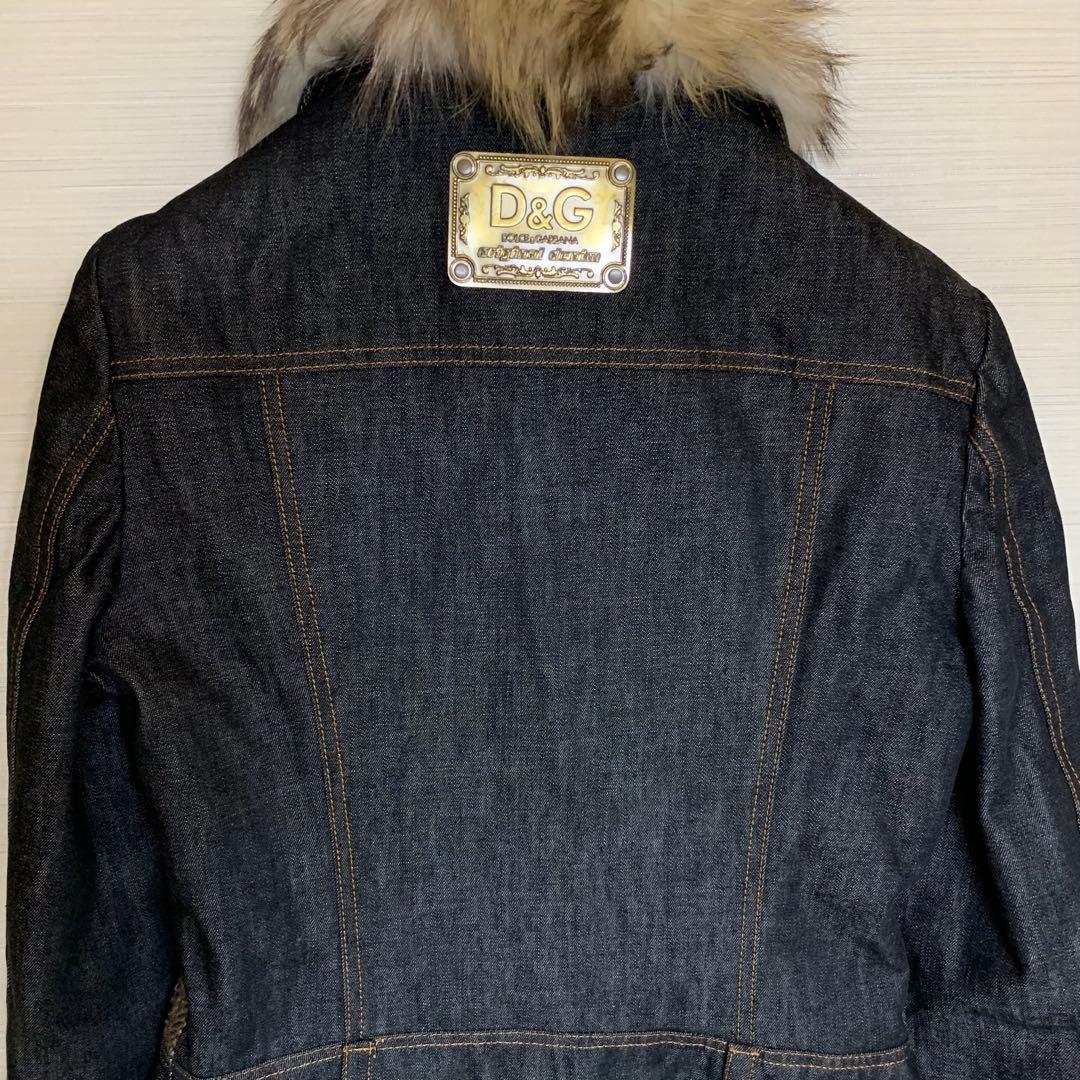 ドルチェ＆ガッバーナ ワンピース デニム ロングコート ジャケット リーフ柄
