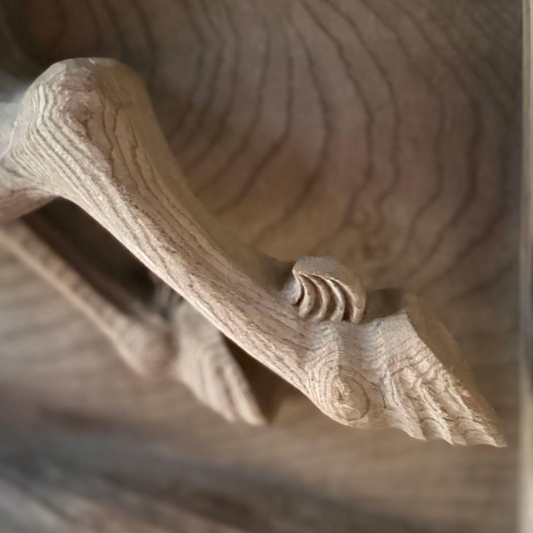C様へ感謝お嫁入り‼️迫真の総欅彫刻装飾「天馬」 欄間 壁かけ 木彫