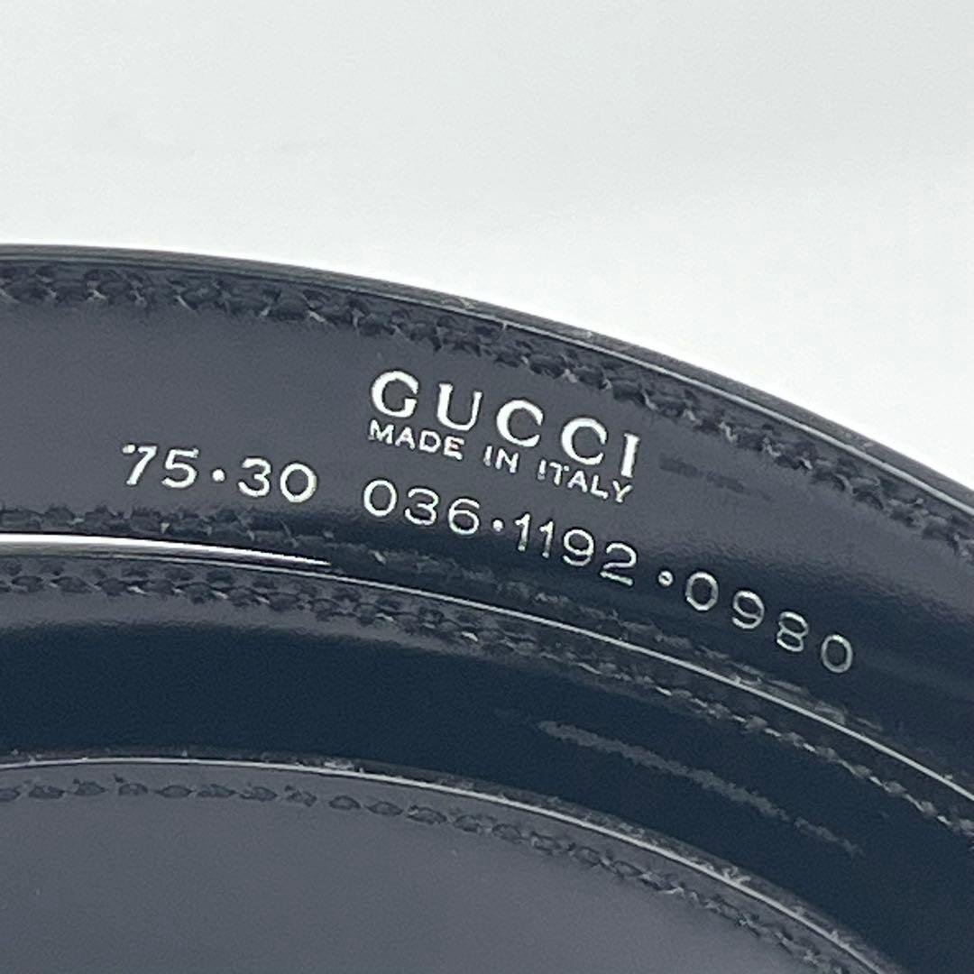 GUCCI ブラック GGロゴバックルベルト 75.30