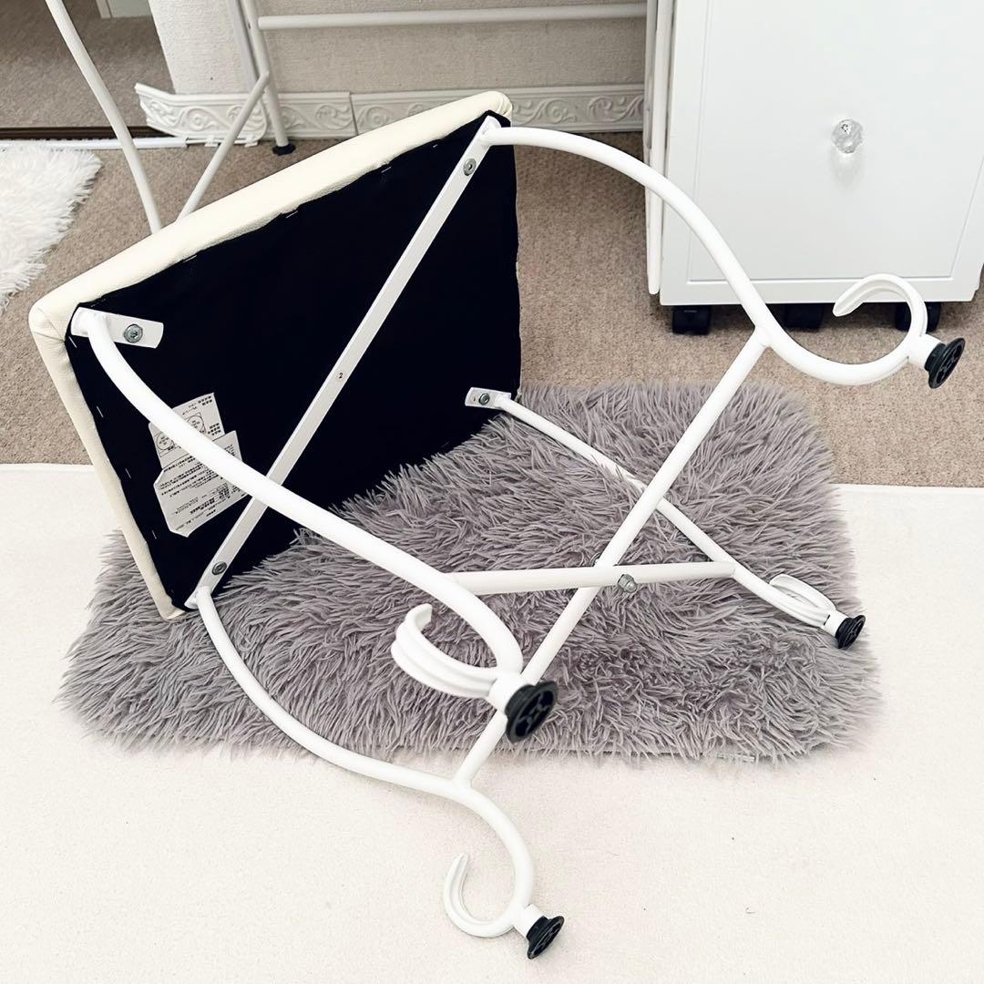 ロートアイアン　スツール　白　アイボリー