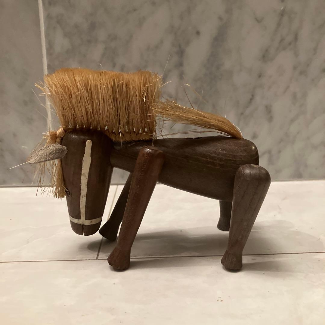 デンマーク60年代激レアJ.V.Orel可愛らしい馬の木彫り兼ペーパーホルダー