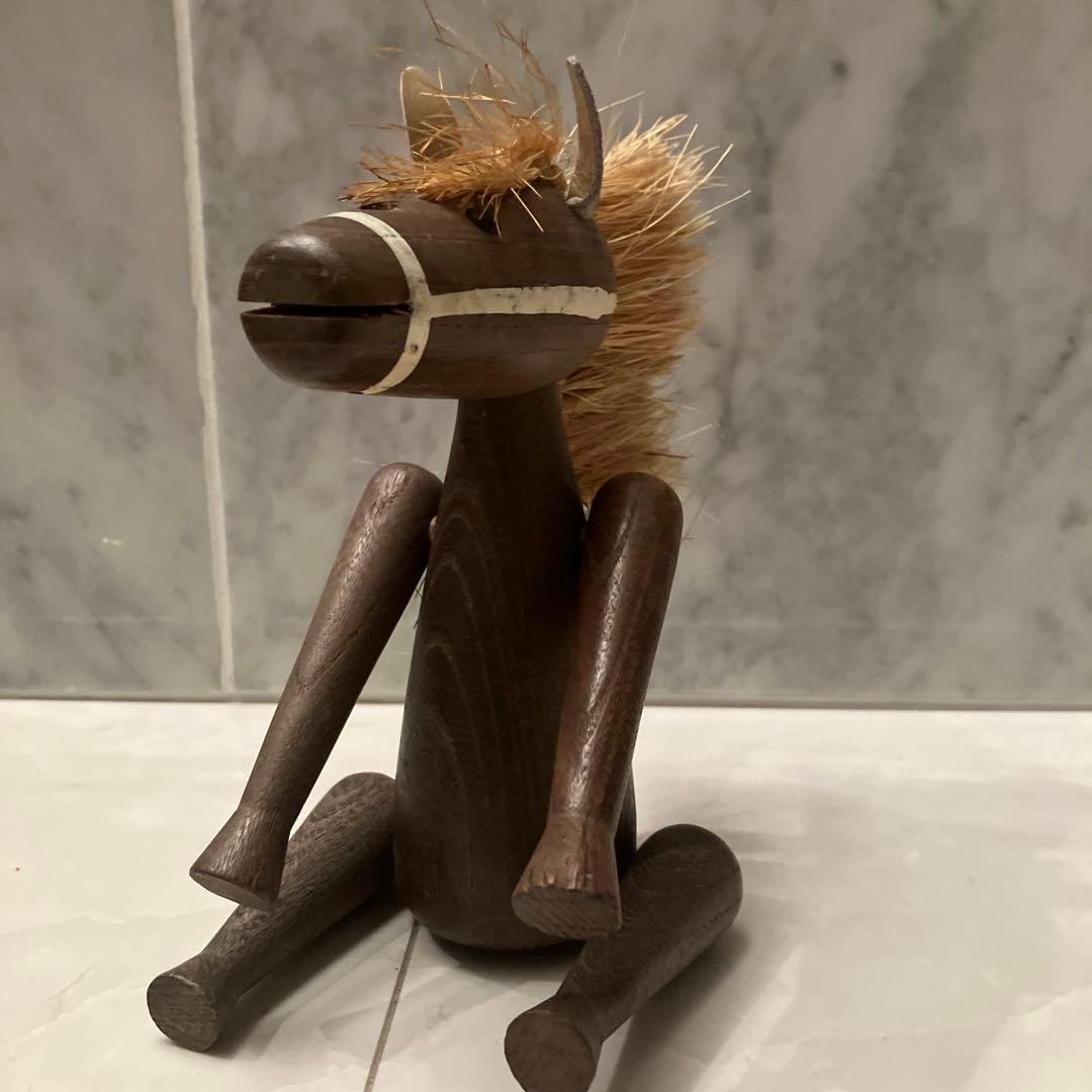 デンマーク60年代激レアJ.V.Orel可愛らしい馬の木彫り兼ペーパーホルダー