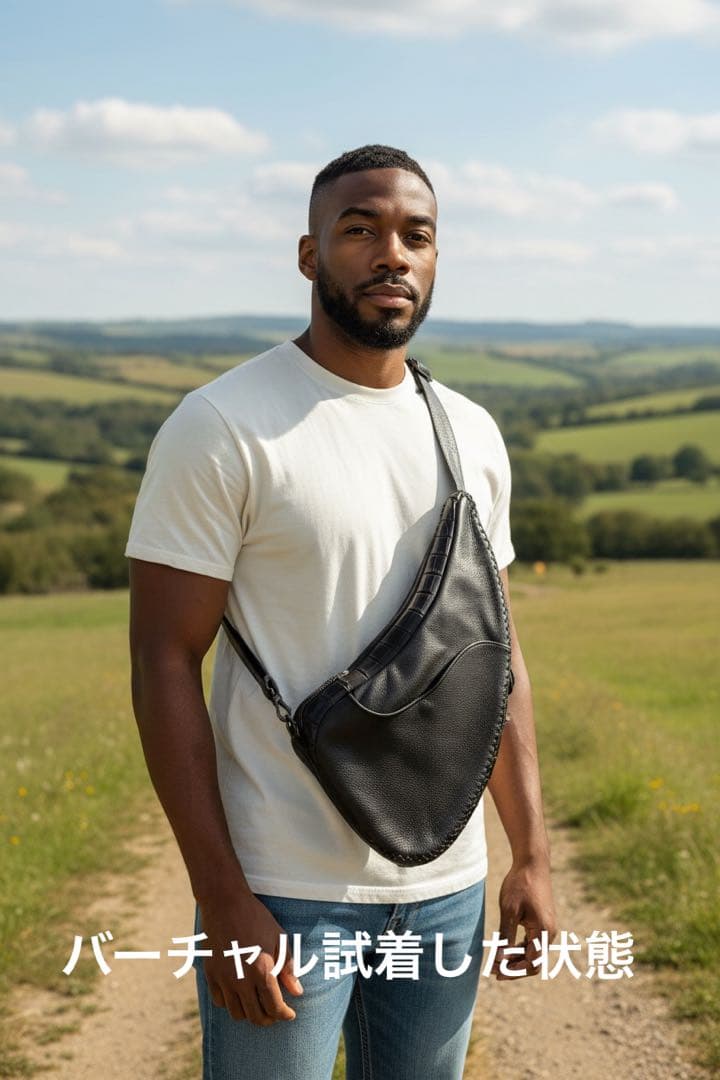 FUNNY STALLION DRAFTING BAG 黒レザー ボディバッグ