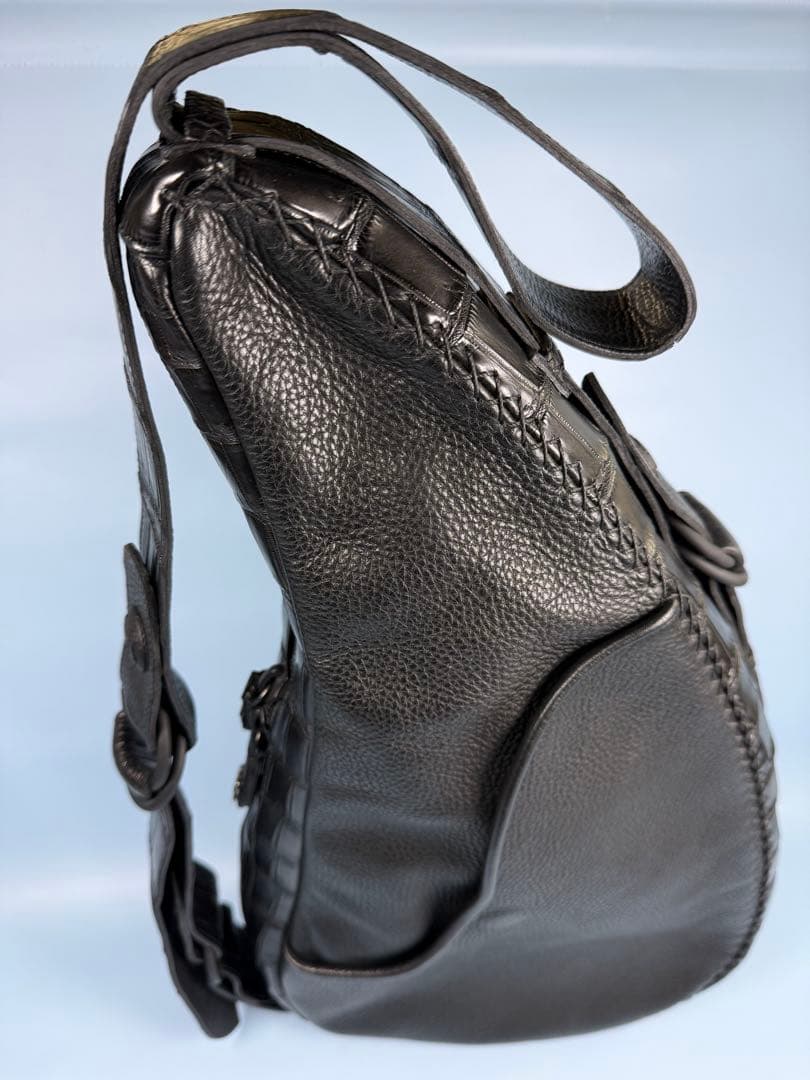 FUNNY STALLION DRAFTING BAG 黒レザー ボディバッグ