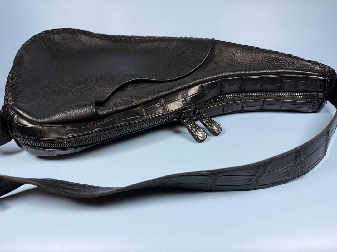 FUNNY STALLION DRAFTING BAG 黒レザー ボディバッグ