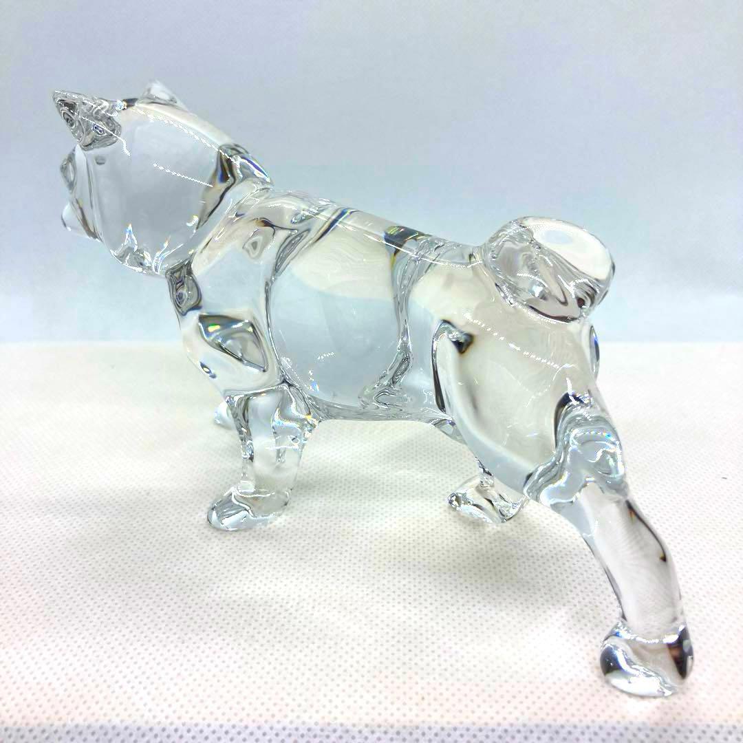 Baccarat バカラ　犬の置物 秋田犬　クリスタルガラス