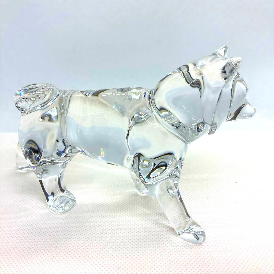 Baccarat バカラ　犬の置物 秋田犬　クリスタルガラス