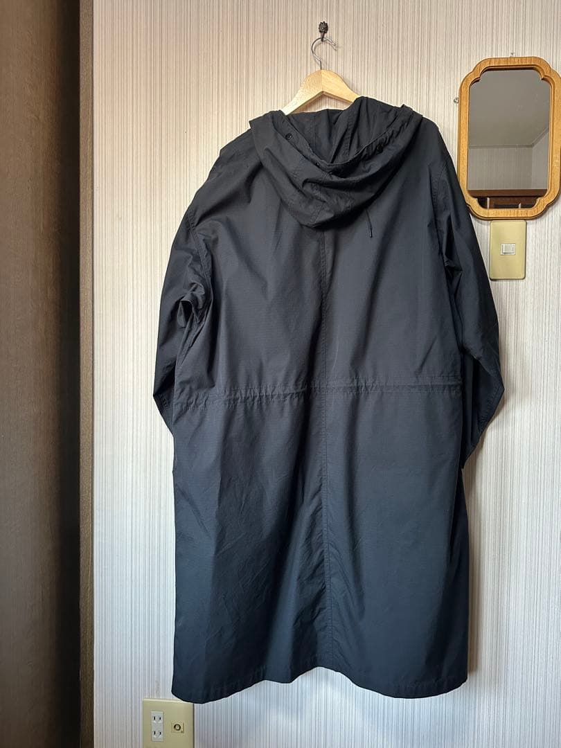 ブラックモッズコート フード付き