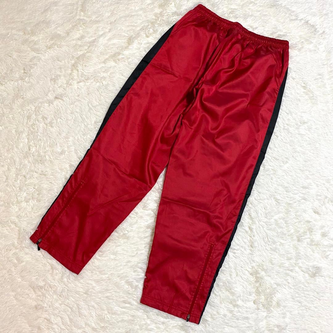 ナイキ　ナイロンジャージ　Y2K　セットアップ　トレーニング　刺繍　赤　黒　XL