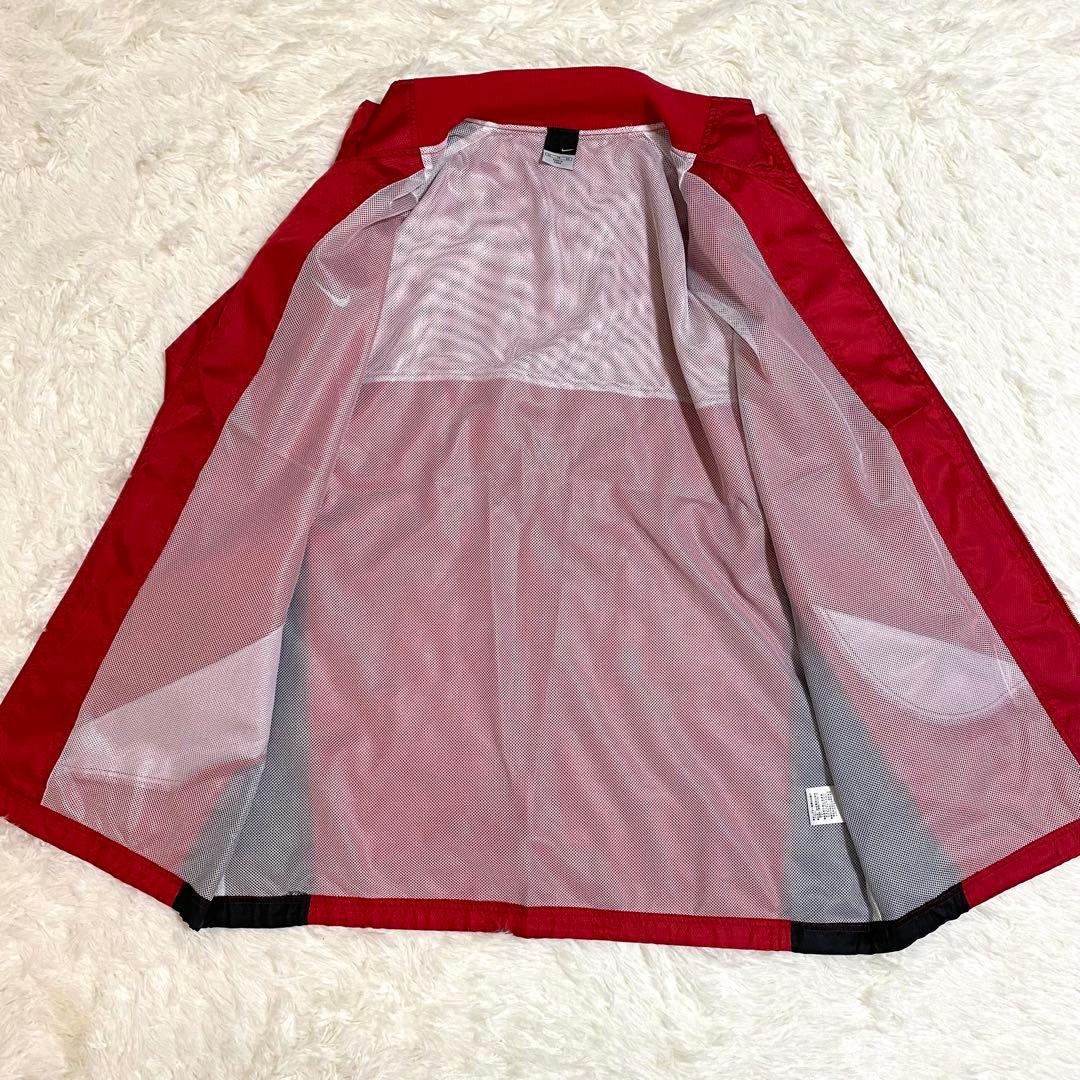 ナイキ　ナイロンジャージ　Y2K　セットアップ　トレーニング　刺繍　赤　黒　XL