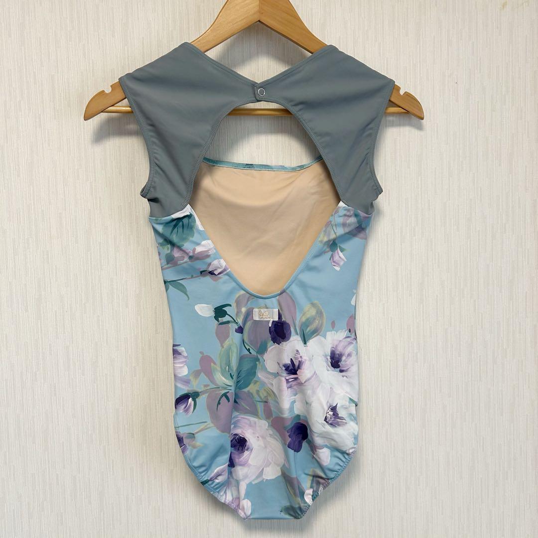 stina レオタードLサイズ ベビーブルーフラワー