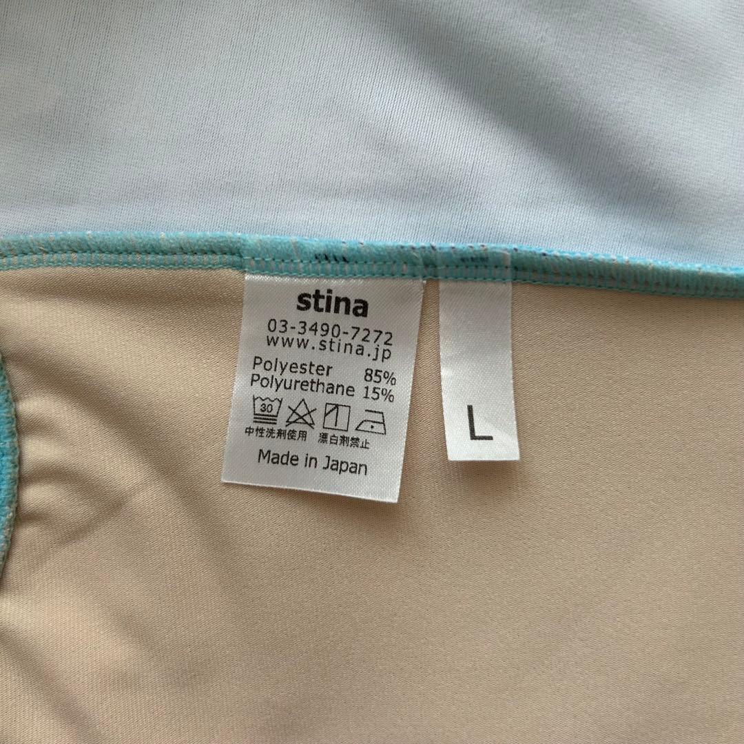 stina レオタードLサイズ ベビーブルーフラワー