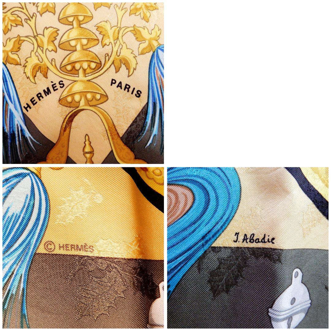 HERMES　カレ90　スカーフPLUMES ET GRELOTS 羽飾りと鈴