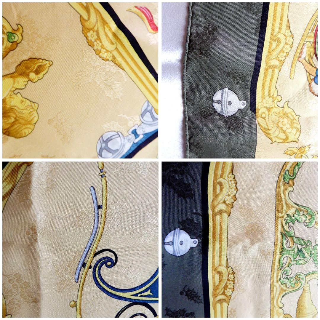 HERMES　カレ90　スカーフPLUMES ET GRELOTS 羽飾りと鈴