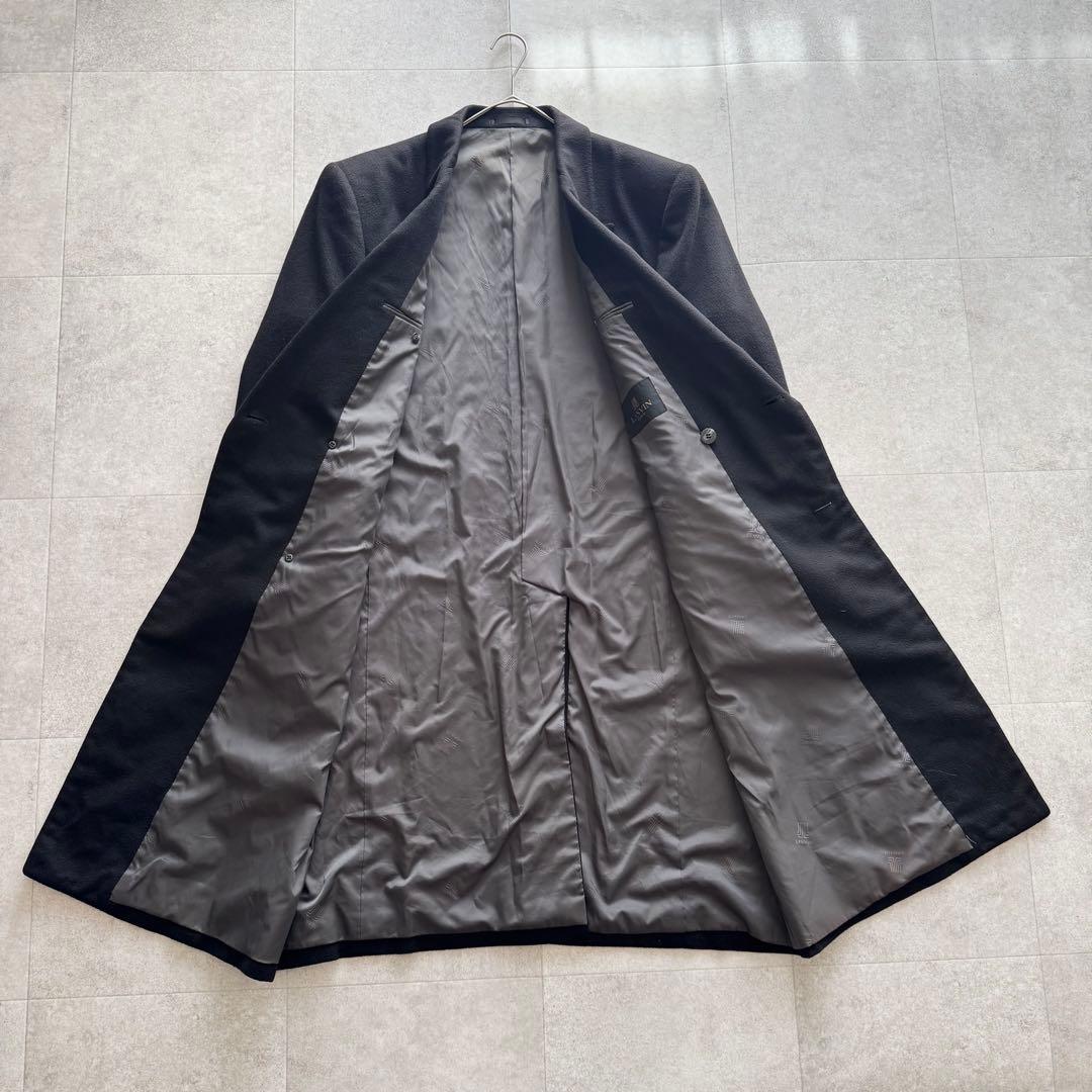 ランバン チェスターコート ロング カシミヤ100% ダブル 黒 L～XLサイズ