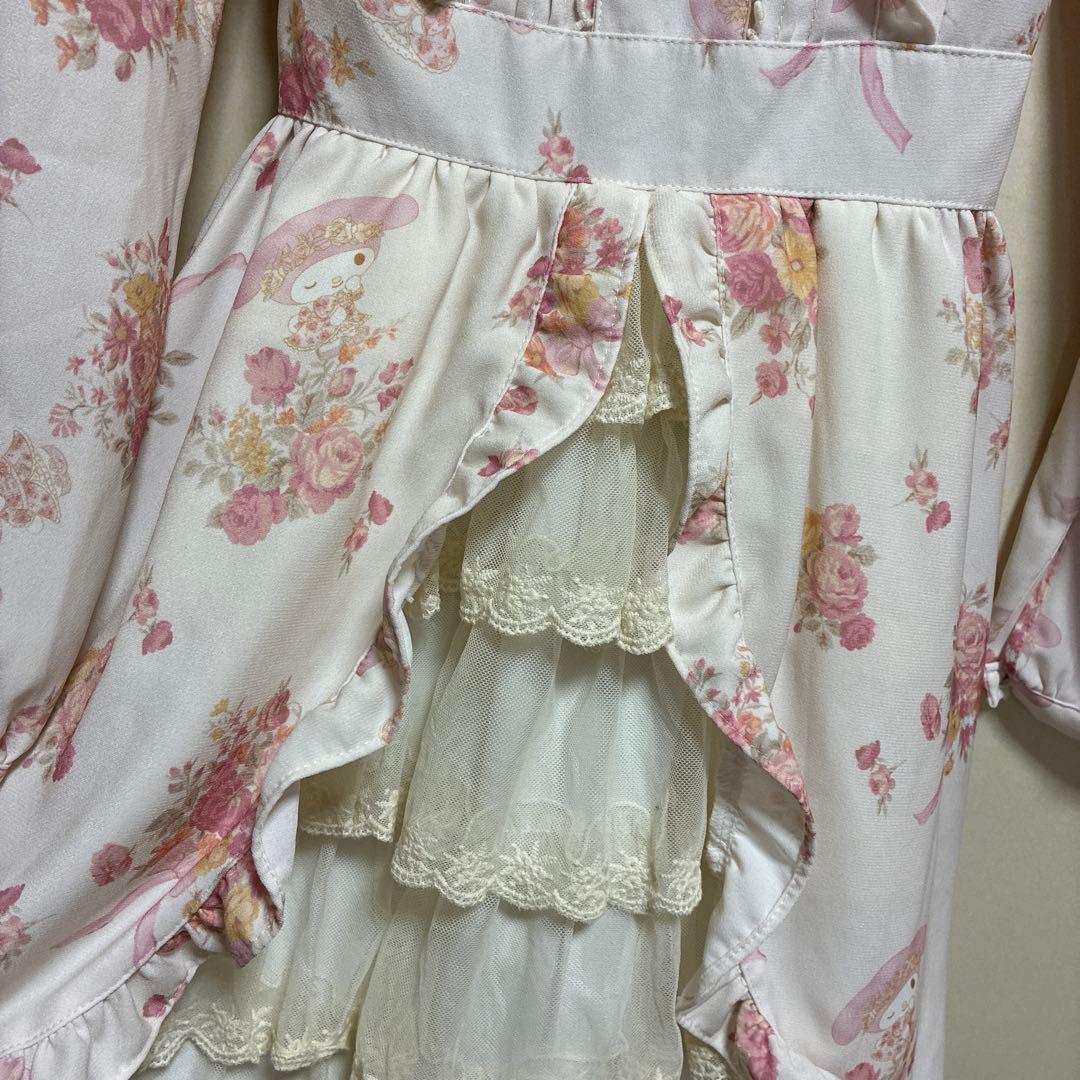 LIZ LISA マイメロディ フラワープリント 長袖ミニワンピース