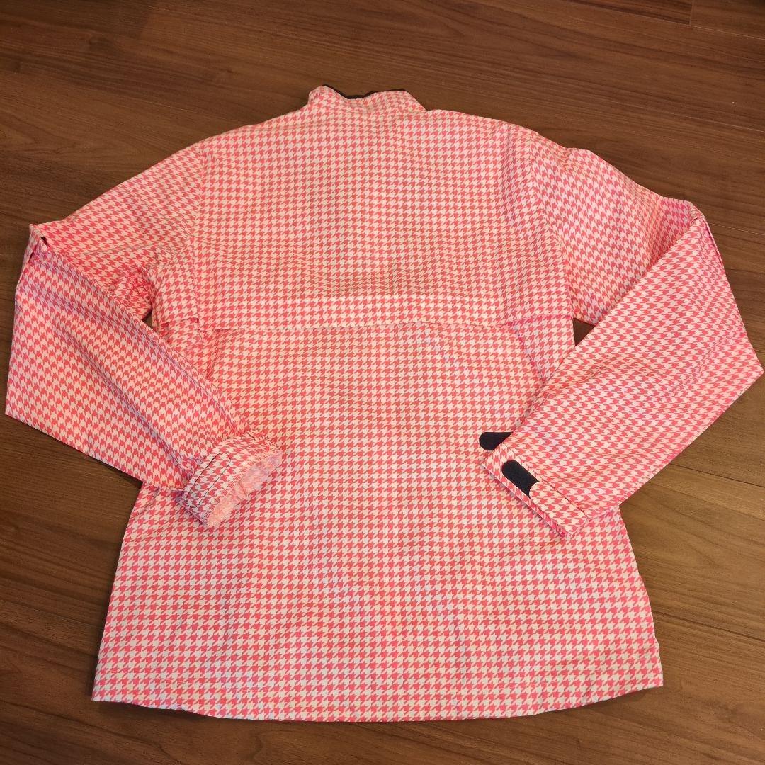 【美品】アディダスゴルフ レディース レインウェア セット ピンクチェック L