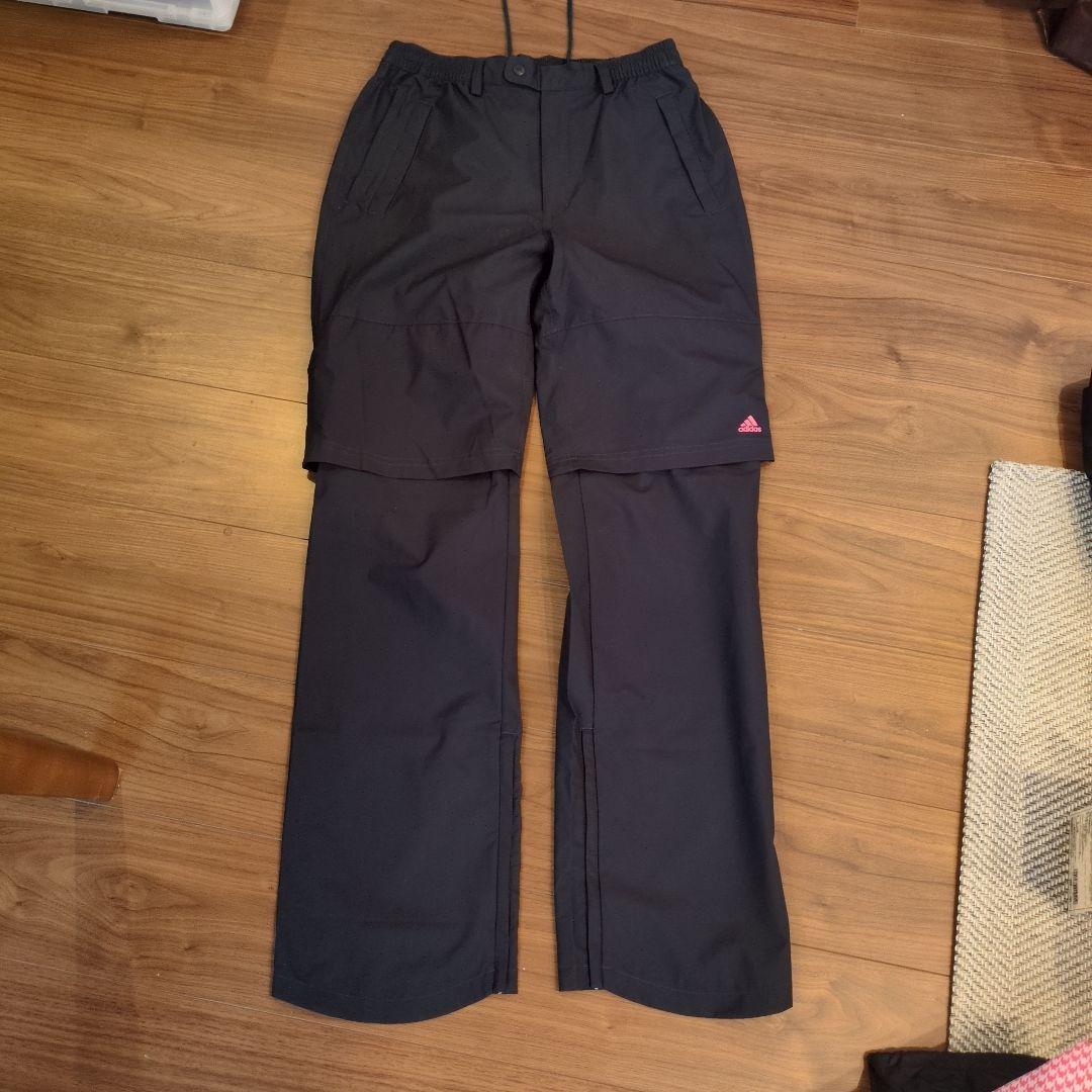 【美品】アディダスゴルフ レディース レインウェア セット ピンクチェック L