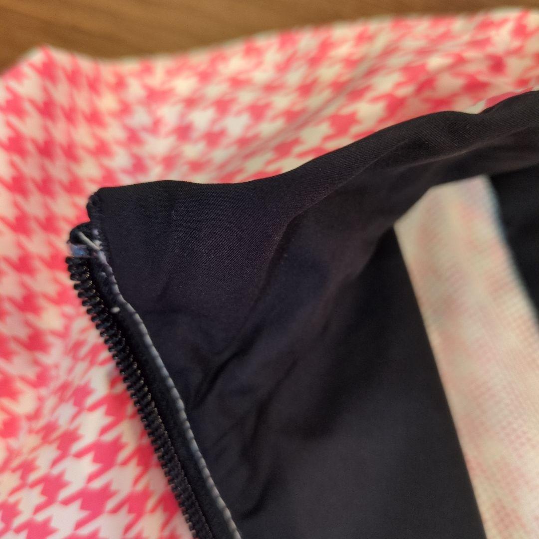 【美品】アディダスゴルフ レディース レインウェア セット ピンクチェック L