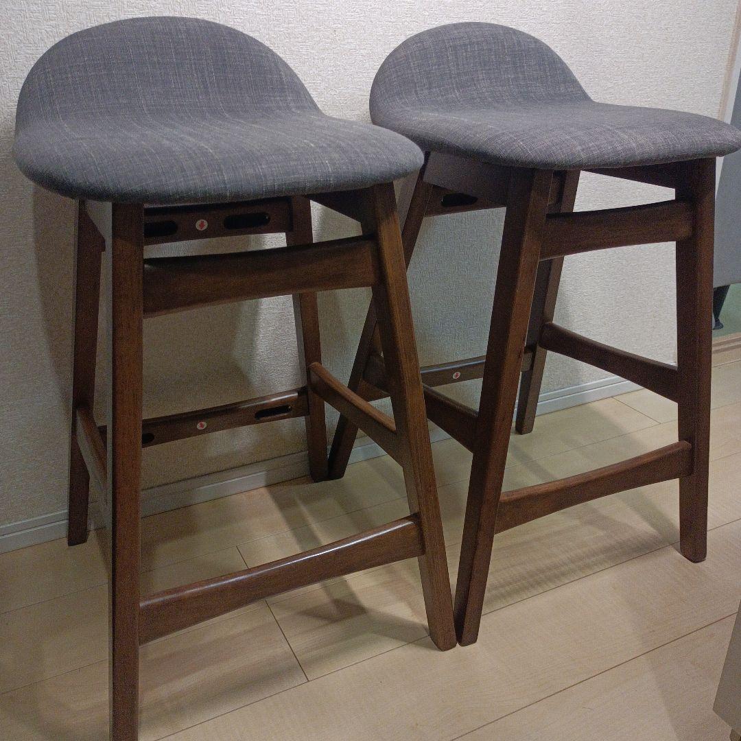 希少 ニトリ フィルン カウンターチェア ウッドチェア 　 2脚セット