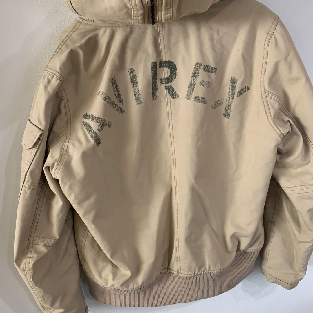 美品】AVIREX MA-1 ファーブルゾン 短丈 バックロゴ サンド色