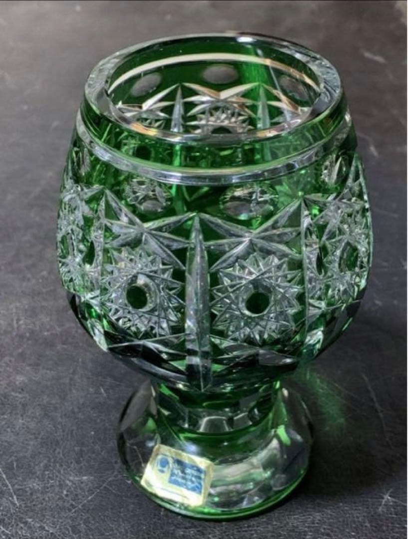 旧東ドイツLAUSITZER ラウジッツァー クリスタルガラス 薔薇 ボウル旧