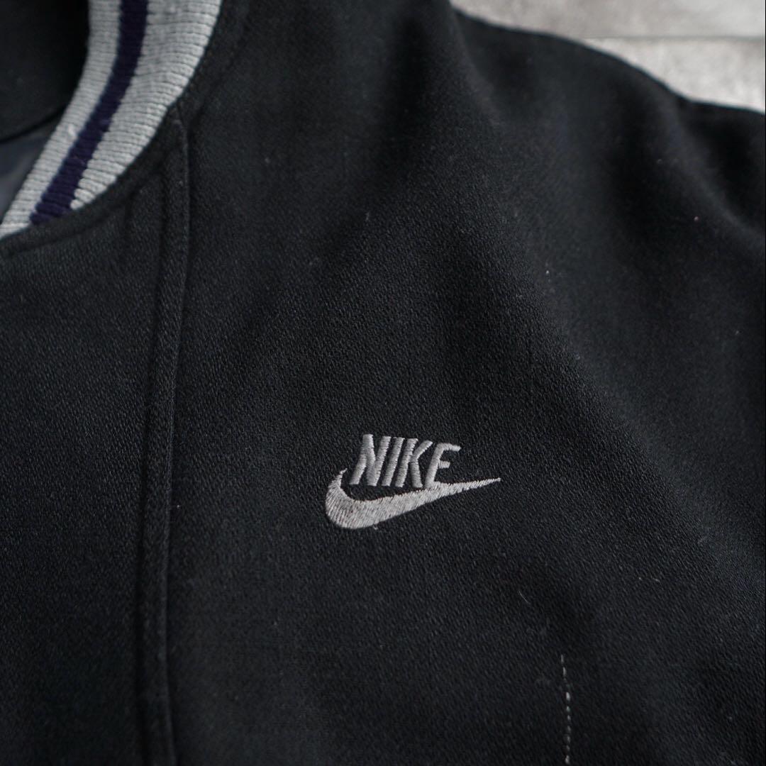 レア NIKE 90s スタジャン 袖レザー ブラック 刺繍 - メルカリ