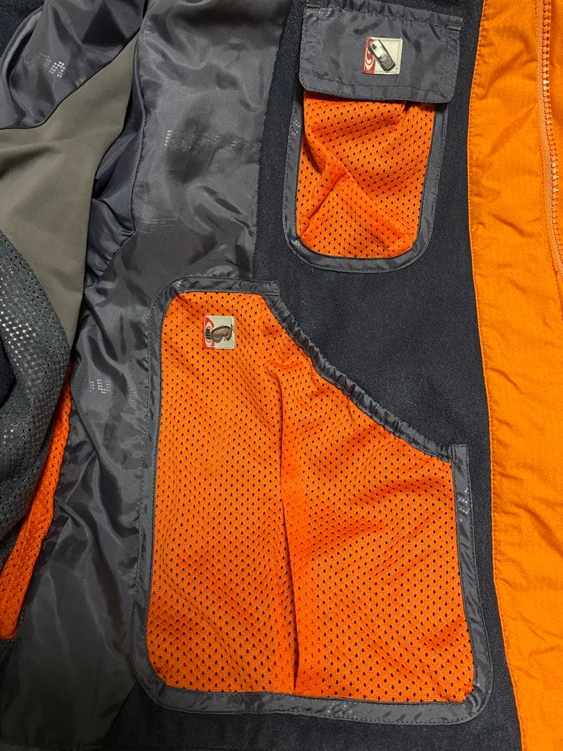 00s SALOMON 旧ロゴ スキーウェア セットアップ M オレンジ グレー