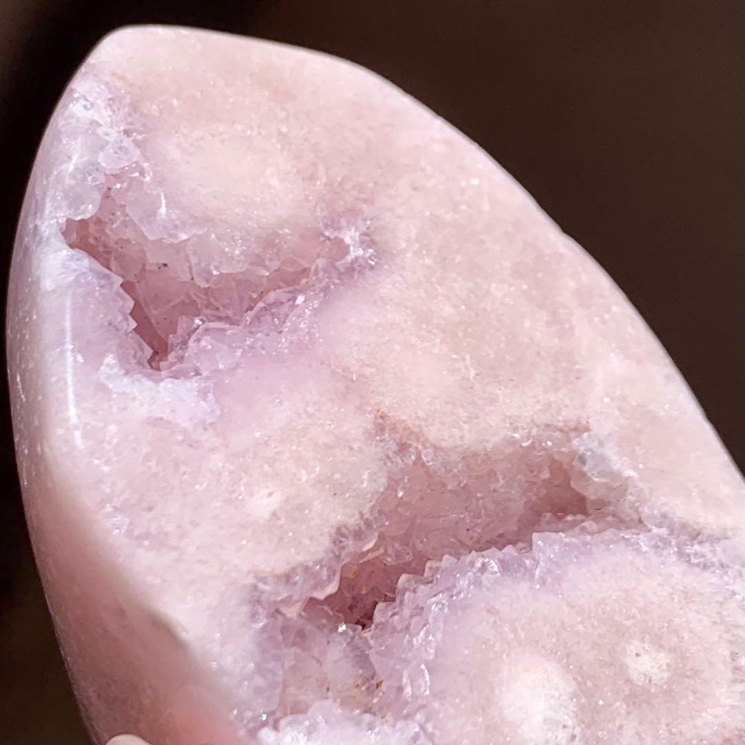 ピンクアメジスト 桜瑪瑙共生 フリーフォーム Cジオード2つ ブラジル産