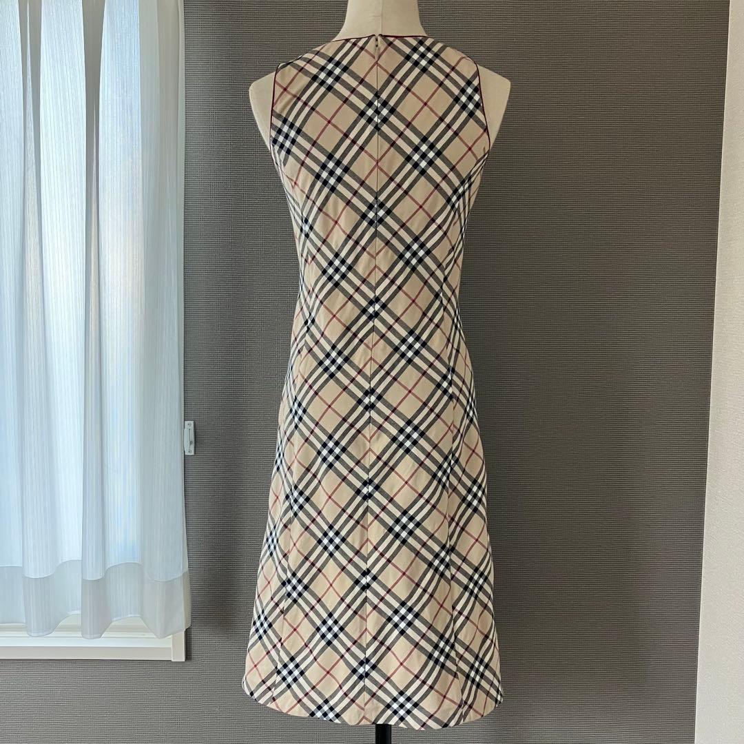バーバリーブルーレーベル ワンピース ノバチェック ホース刺繍 38