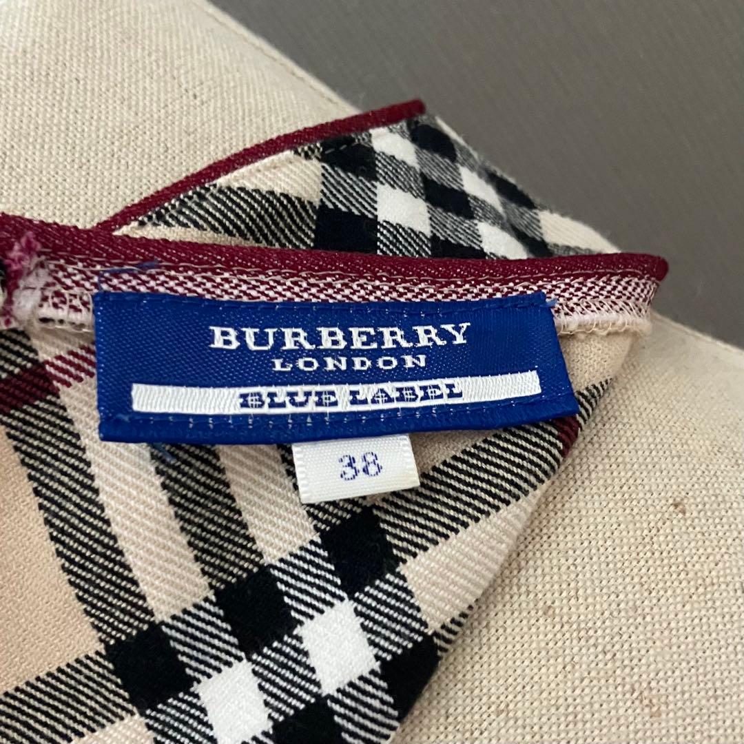 バーバリーブルーレーベル ワンピース ノバチェック ホース刺繍 38