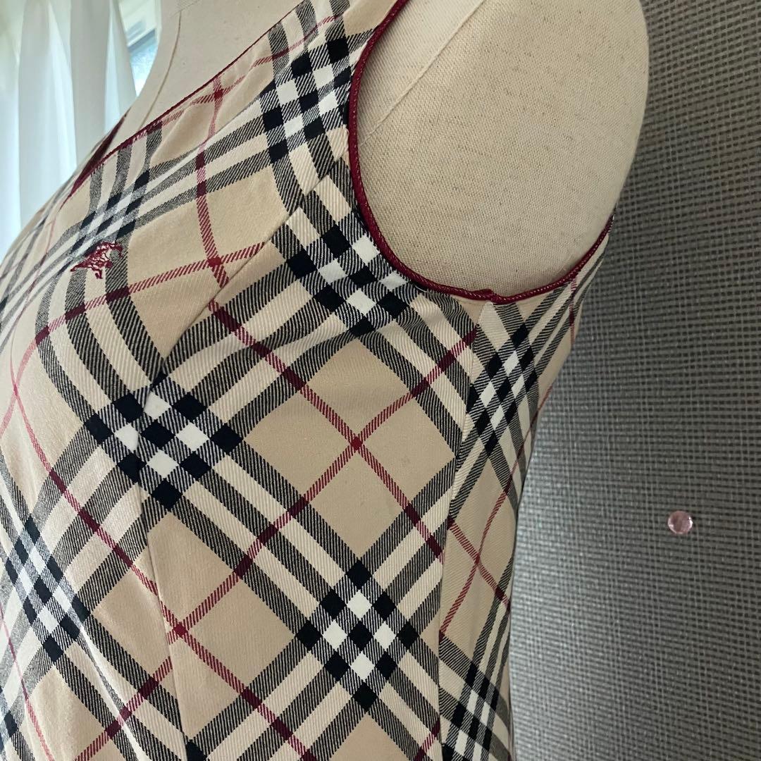 バーバリーブルーレーベル ワンピース ノバチェック ホース刺繍 38
