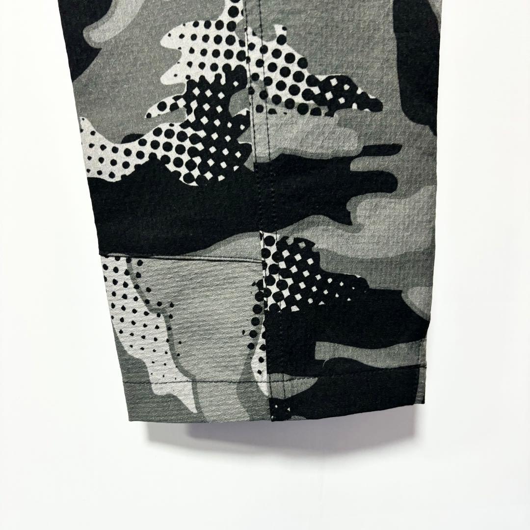 新品 ラッセルノ ドビー柄 ストレッチ ジョガー パンツ カモ ブラック L 5