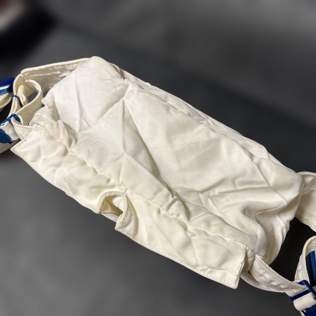 ポーター ウエストポーチ RIDE 白 ブルー 近江ちぢみ