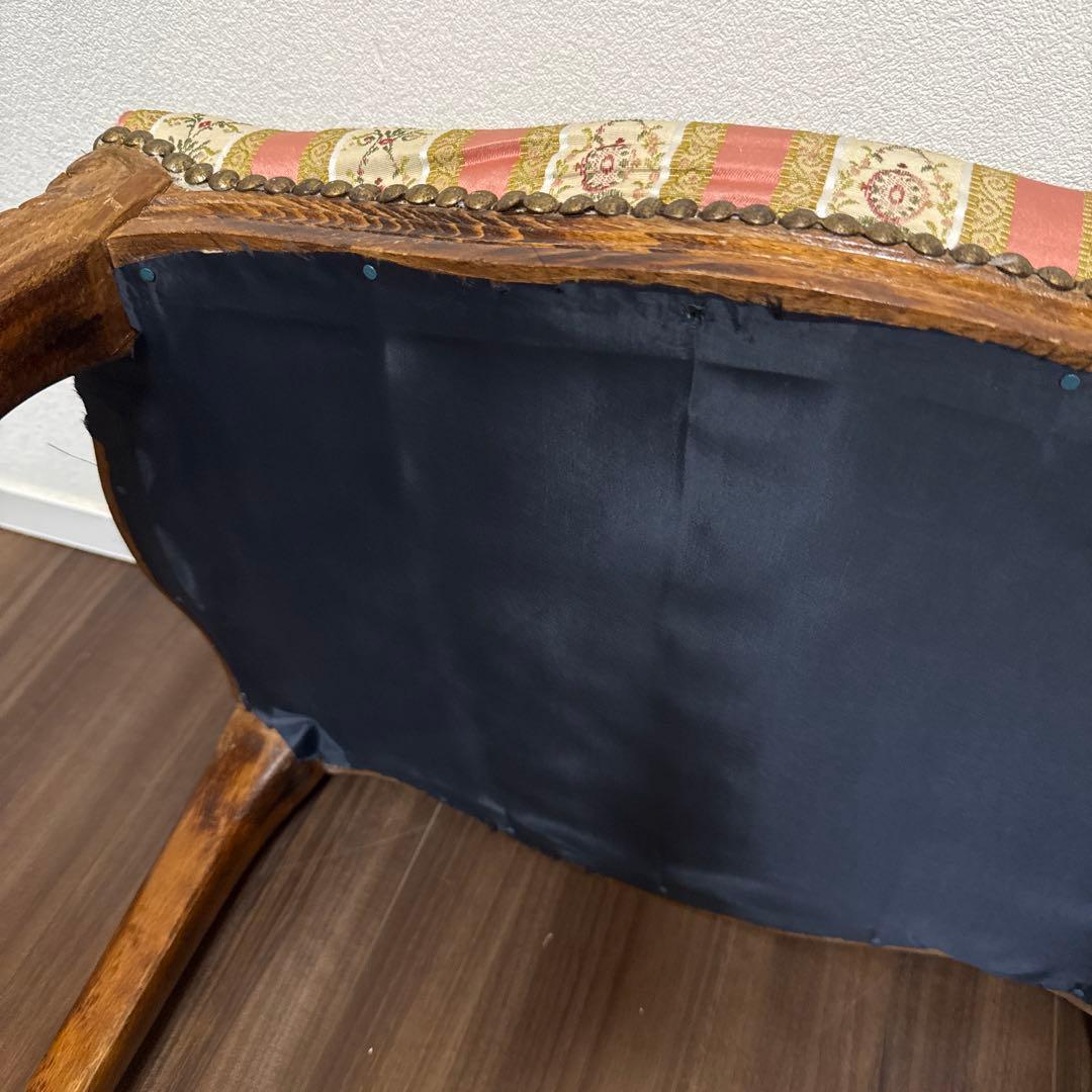 イタリア製 スツール チェア 椅子 猫脚 腰掛け ピンク ストライプ