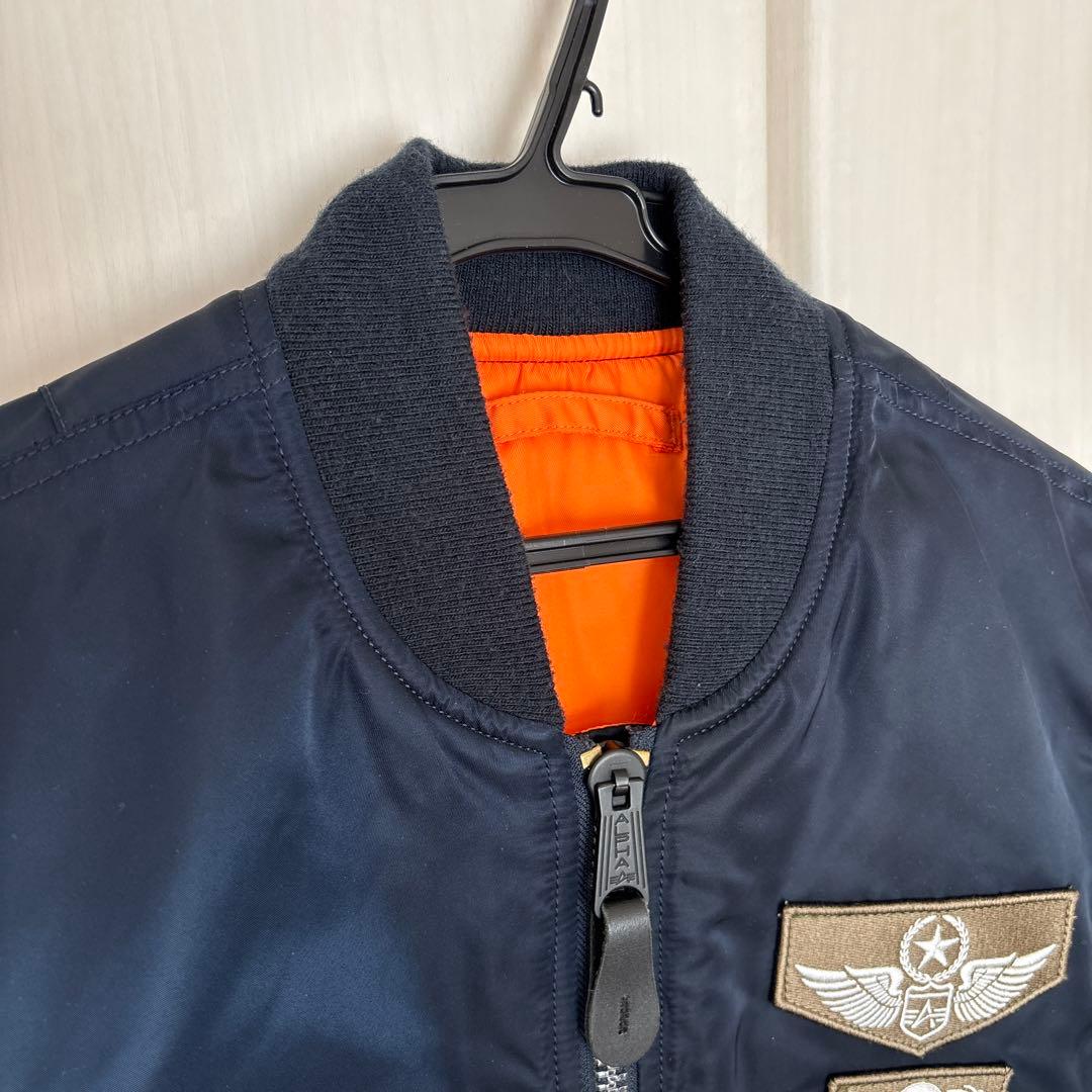 ALPHA MA-1 フライトジャケット 刺繍 ネイビー 短丈59th FTR - メルカリ