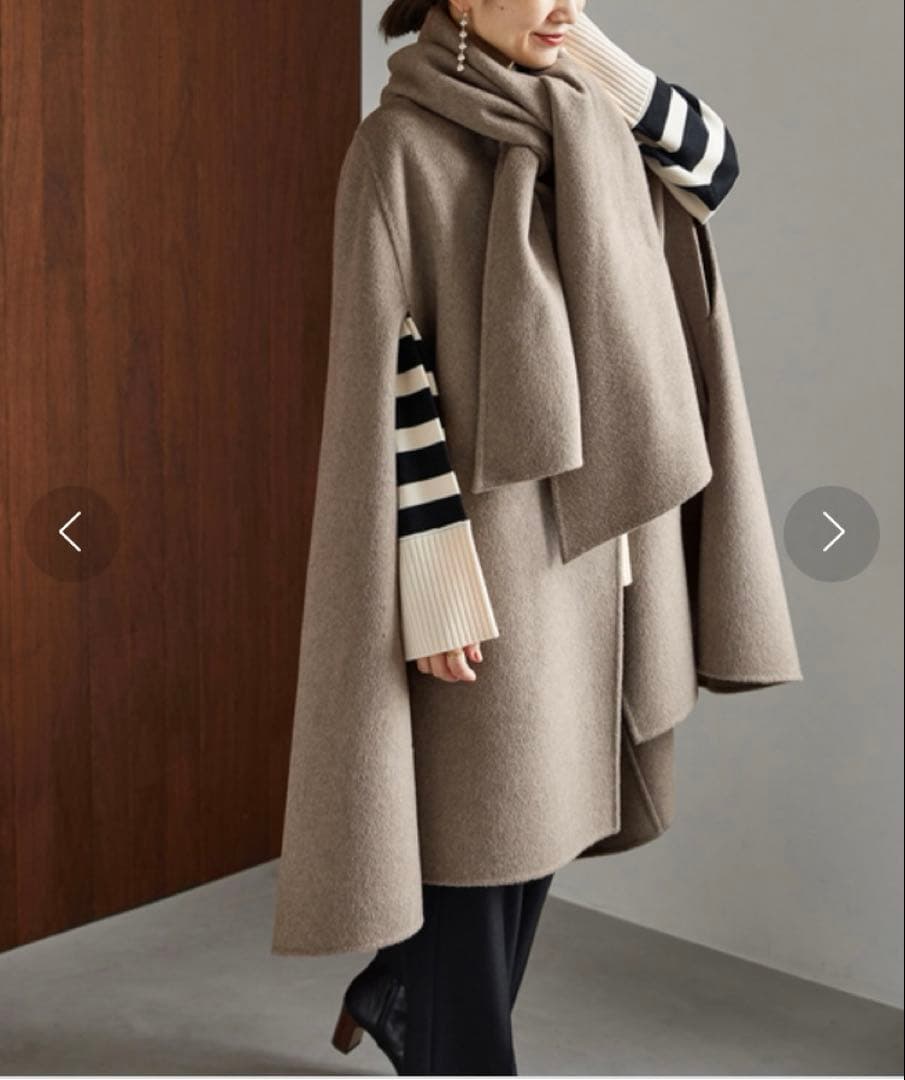 miklos VERMEIL par iena ラムカシミアマントコート