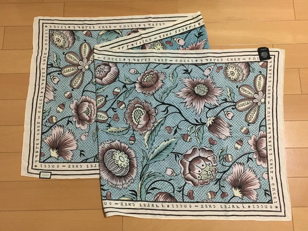 【美品】GUCCI グッチ スカーフ フローラル 花柄 シルク イタリア製
