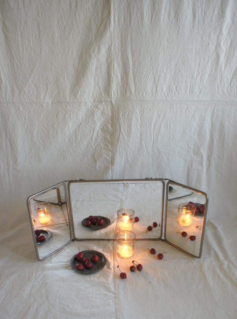 蛍　様　フランスアンティーク　折り畳み　ミラー　ドレッサー　鏡　シャビー