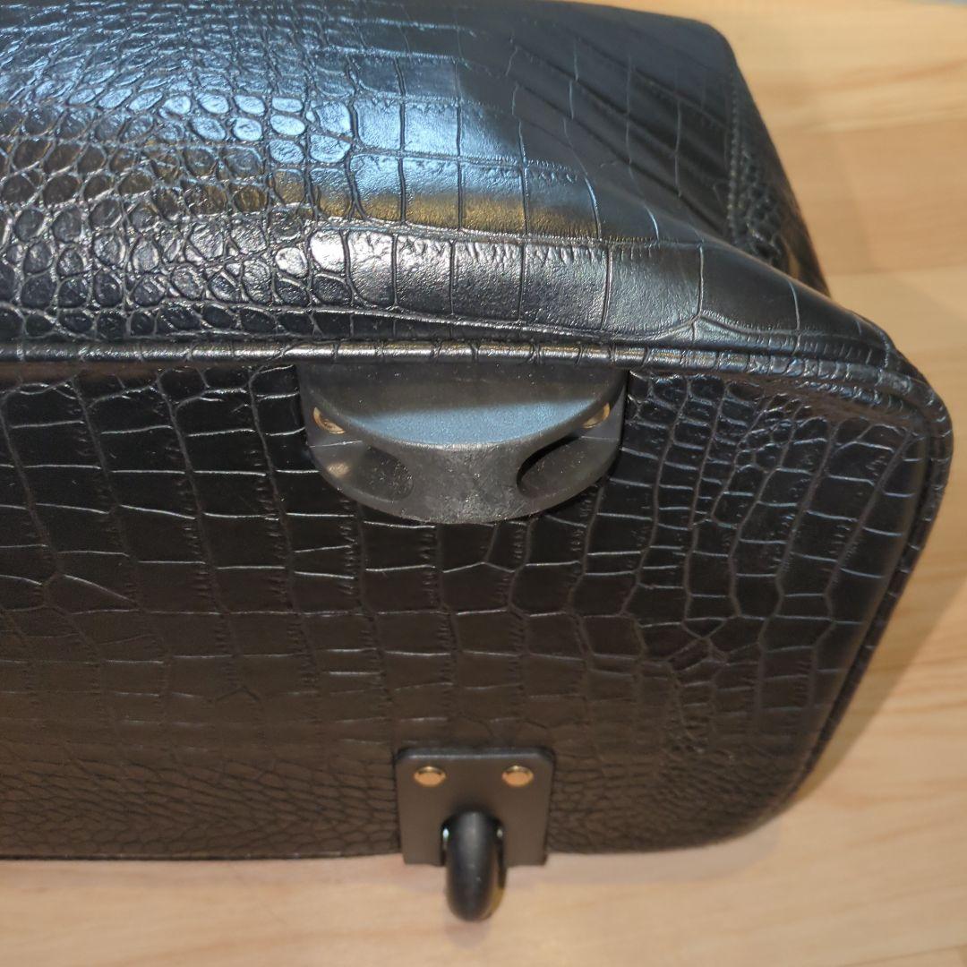 cooco クーコ　クロコ型押しキャリーカート　アルミハンドル　2way 黒